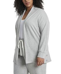 Women's Plus Size Long Sleeve Cozy Cardigan with Side Buttons