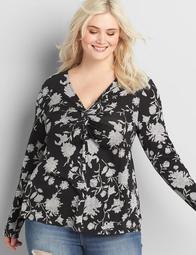 Printed Softest Touch Twist-Front Subtle Swing Top