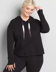LIVI Hooded Cropped Sweatshirt With Ombre Drawstring