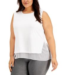 Plus Size Overlay Tank Top, Created for Macy's