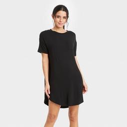 Women's Short Sleeve Beautifully Soft Nightgown - Stars Above™ Black