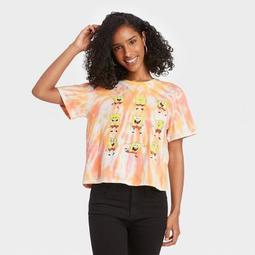Women's Spongebob Short Sleeve Cropped Graphic T-Shirt - Orange