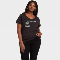 Black History Month Women's 'Angry Black Woman' Short Sleeve T-Shirt - Black