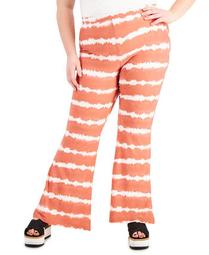 Trendy Plus Size Tie-Dyed Flare-Leg Pants
