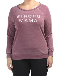Plus Strong Mama Burnout Sweatshirt