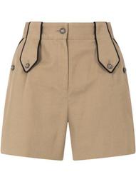 military-details drill shorts