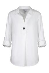 Tribal White Roll up slv blouse 37480