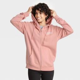 Women's To All The Boys Botanical Flowers Zip-Up Hooded Graphic Sweatshirt - Pink