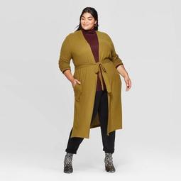 	Women's Plus Size Open Layering Belted Duster Cardigan - A New Day™