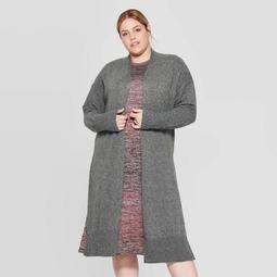 Women's Plus Size Open-Front Cardigan - Prologue™ Heather Gray