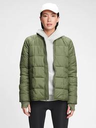 GapFit Recycled Quilted Bomber Jacket