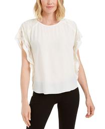 Plus Size Lace-Trim Ruffle Top, Created for Macy's
