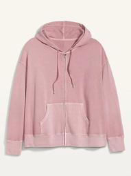 Soft Slouchy Zip-Front Plus-Size Hoodie