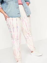 Extra High-Waisted Tie-Dyed Plus-Size Sweatpants 