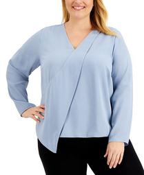 Plus Size Drape-Front Top, Created for Macy's