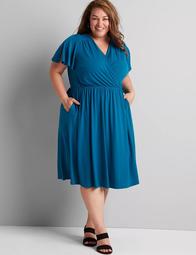 Knit Kit Crossover Fit & Flare Dress 