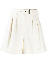 high-rise belted shorts