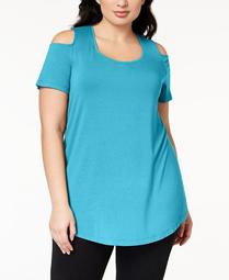 Plus Size Cold-Shoulder Tunic, Created for Macy's