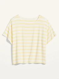Loose Ultra-Soft Jersey Plus-Size Crop Tee