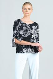 Floral Light Grid Top with Cuff Tie