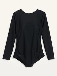 Secret-Slim Rashguard Plus-Size Long-Sleeve One-Piece Swimsuit