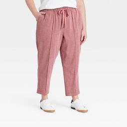 Women's Plus Size Pull-On Linen Pants - Ava & Viv™