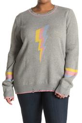 Lightning Bolt Distressed Sweater