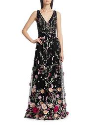 Embroidered Flower Gown