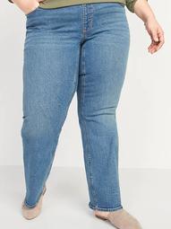 High-Waisted Plus-Size Pull-On Kicker Boot-Cut Jeans