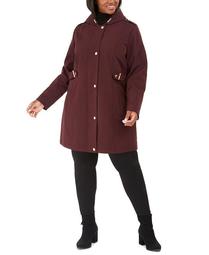 Plus Size Raincoat with Leopard-Print Hood, Created for Macy's