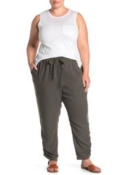 Drawstring Ruched Ankle Pants