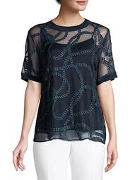 Kelsey Embroidered Silk Top