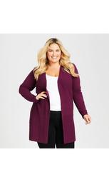 Cable Knit Cardigan - wine
