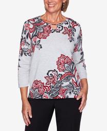 Women's Plus Size Knightsbridge Station Paisley Scroll Print Sweater