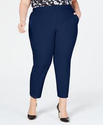 Trendy Plus Size Slim-Leg Ankle Dress Pants, Created for Macy's