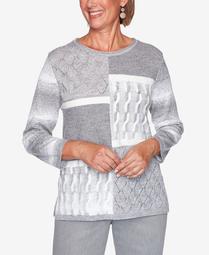 Women's Plus Size Glacier Lake Modern Patchwork Sweater