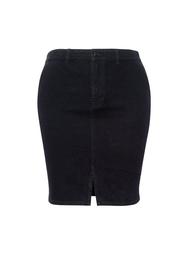 **DP Curve Black Organic Cotton Denim Skirt