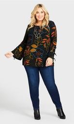 ITY Print Cage Top - black floral
