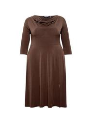 **DP Curve Brown Cowl Neck Dress