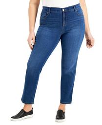 Plus Size Short Length Straight-Leg Jeans, Created for Macy's
