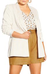 Elegant Stripe Longline Jacket