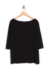 Solid Elbow Length Sleeve Top