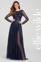 EW119003 - Lace With Sleeve Prom Dress