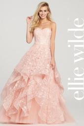 ew119033 - Strapless Layered Prom Gown