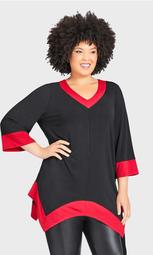 Color Block Tunic - red