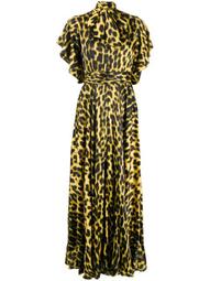 leopard-print pussy bow dress