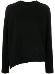 asymmetric-hem long-sleeve jumper