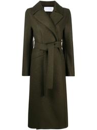 Long belted trench coat