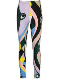 abstract print slim-fit track pants