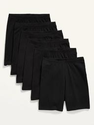 High-Waisted Solid Jersey Bike Shorts 6-Pack for Women --- 7-inch inseam